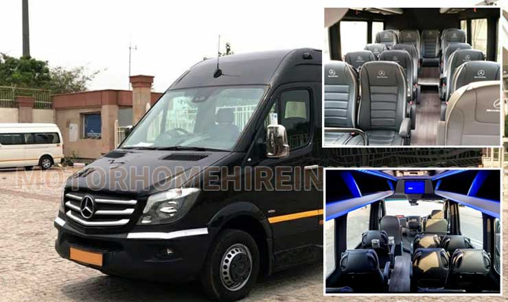 16 seater new mercedes sprinter imported van hire in delhi india