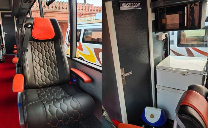 hire imported mini coach with toilet washroom heater hire delhi india